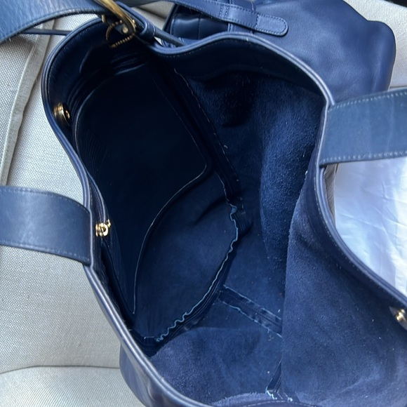 Coach HTF Rare Vintage Soho Navy Set - XXL Feed Duffle, Belted Swing+Pltd Wallet - Picture 6 of 10